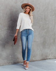 Carter Puff Sleeve Knit Top - Cream Ins Street