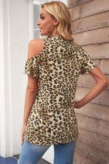 Leopard Cutout T-Shirt Ins Street
