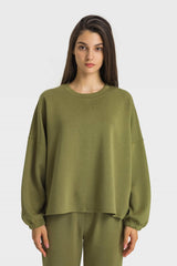 Dropped Shoulder Round Neck Sports Top Ins Street