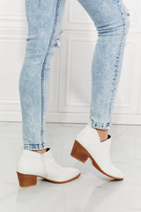 MMShoes Trust Yourself Embroidered Crossover Cowboy Bootie in White Ins Street