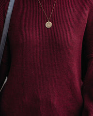 Claus For Celebration Boat Neck Sweater - Wine - FINAL SALE &MER-001