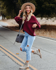 Claus For Celebration Boat Neck Sweater - Wine - FINAL SALE &MER-001