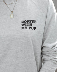 Coffee With My Pup Cotton Blend Pullover - FINAL SALE LULU-001