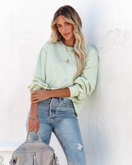 Corbyn Cotton Blend Lightweight Pullover - Mint Green FLAW-001