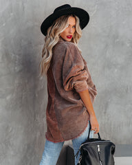 Birch Cotton Corduroy Colorblock Shacket - Mocha InsStreet