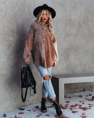 Birch Cotton Corduroy Colorblock Shacket - Mocha InsStreet