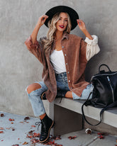 Birch Cotton Corduroy Colorblock Shacket - Mocha InsStreet