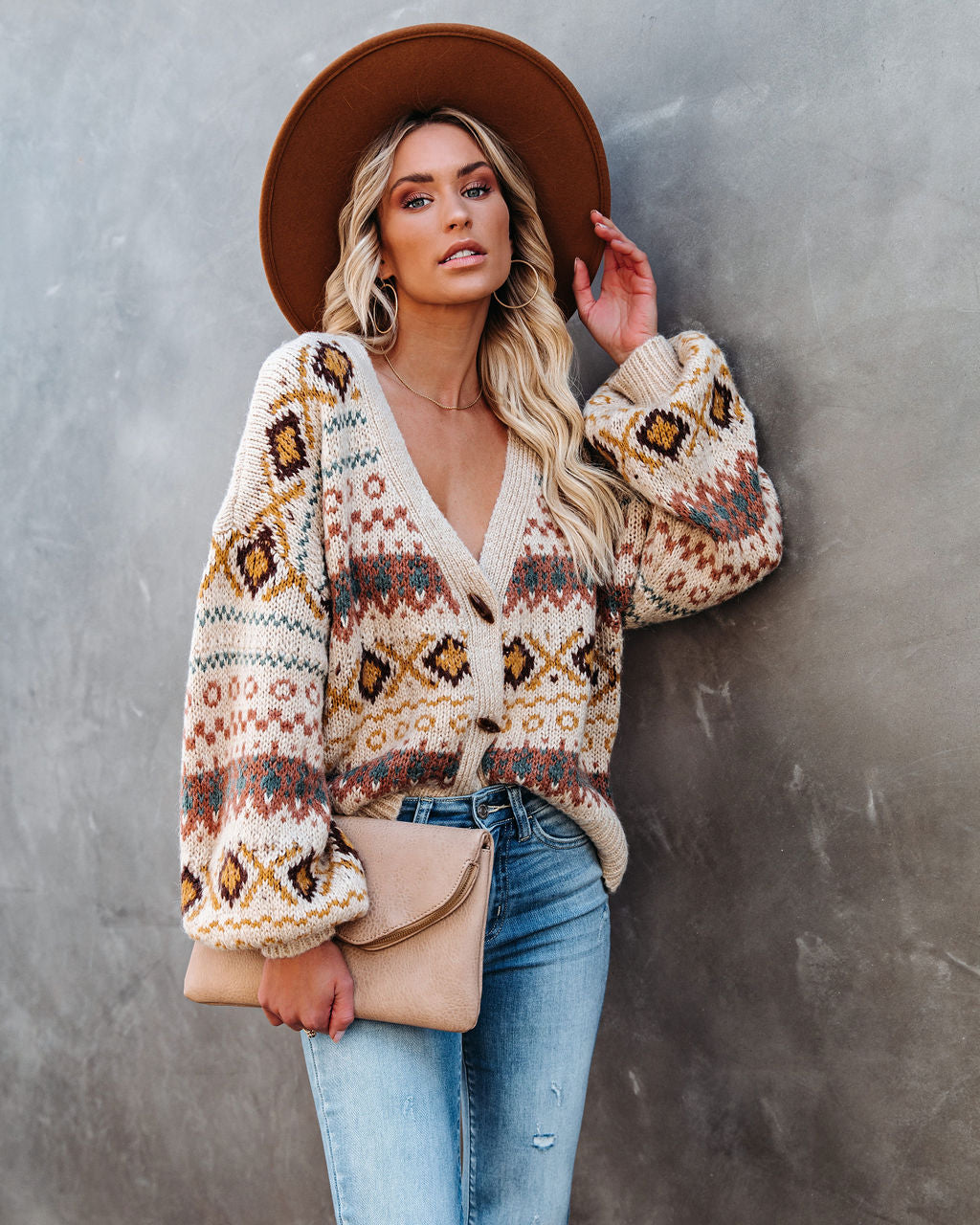 Country Cottage Button Front Relaxed Cardigan - FINAL SALE VERY-001