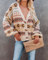 Country Cottage Button Front Relaxed Cardigan - FINAL SALE VERY-001