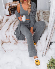 Cozy Town Soft Knit Drawstring Pants - Grey - FINAL SALE POL-001