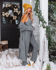 Cozy Town Soft Knit Drawstring Pants - Grey - FINAL SALE POL-001