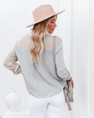 Dareen Cotton Blend Colorblock Shacket - Beige Grey - FINAL SALE CHRY-001