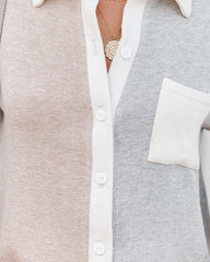 Dareen Cotton Blend Colorblock Shacket - Beige Grey - FINAL SALE CHRY-001