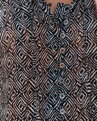 Deity Printed Button Down Blouse - FINAL SALE DRES-001