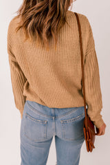 Mixed Knit Round Neck Sweater Ins Street