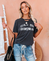 Distressed Cotton Wild At Heart Tee Ins Street