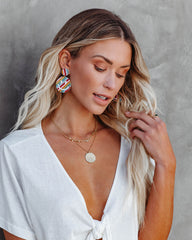 Drop A Smile Beaded Statement Earrings - Multi Ins Street