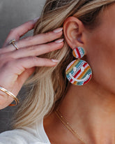 Drop A Smile Beaded Statement Earrings - Multi Ins Street