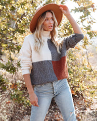 Esme Colorblock Turtleneck Sweater - Charcoal - FINAL SALE Ins Street