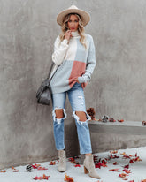 Esme Colorblock Turtleneck Sweater - Light Grey - FINAL SALE Ins Street