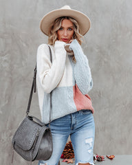 Esme Colorblock Turtleneck Sweater - Light Grey - FINAL SALE Ins Street