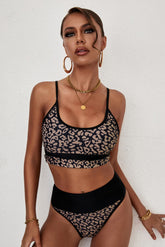 Leopard Adjustable Strap Two-Piece Swimsuit Ins Street