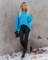 Fields Of Fall Cotton Blend Sweater - Blue Ins Street