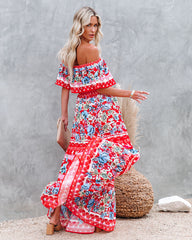 Flora Farms Off The Shoulder Maxi Dress Ins Street