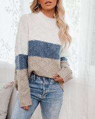 Folklore Textured Colorblock Sweater Ins Street