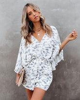 For The Record Printed Kimono Romper Ins Street