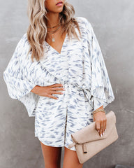For The Record Printed Kimono Romper Ins Street