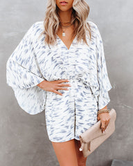 For The Record Printed Kimono Romper Ins Street
