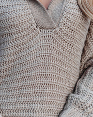 Garnet Collared Knit Sweater - Taupe Ins Street