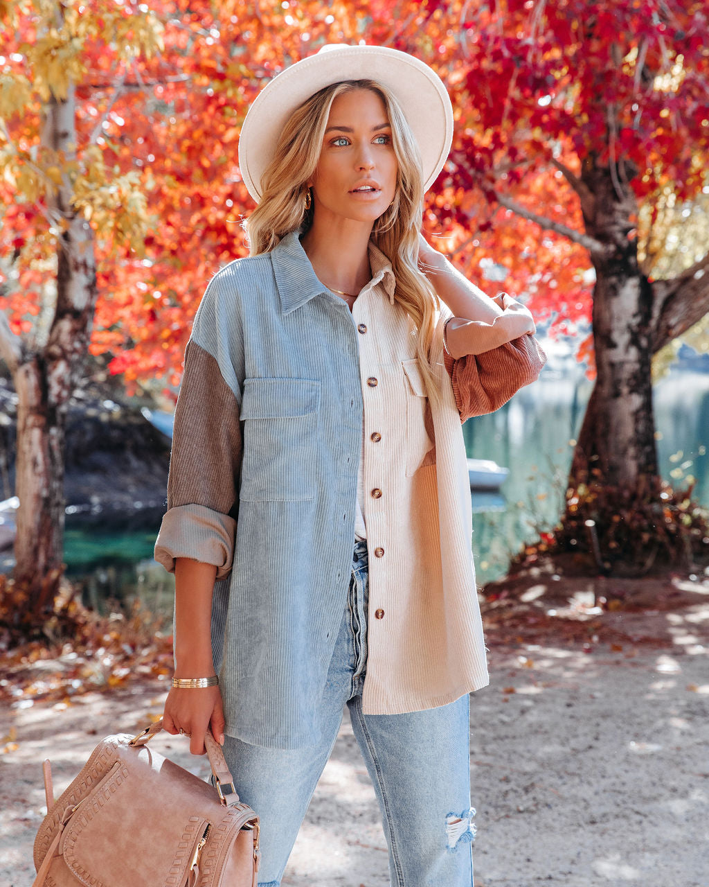 Garwood Colorblock Corduroy Shacket Ins Street