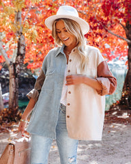 Garwood Colorblock Corduroy Shacket Ins Street