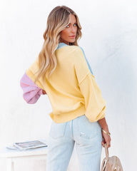 Generosity Cotton Colorblock Sweater - Blue Multi Ins Street