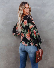 Great Heights Floral Blouse - Black Ins Street