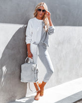 Grey Area Pocketed Colorblock Knit Joggers Ins Street