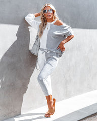 Grey Area Pocketed Colorblock Knit Joggers Ins Street