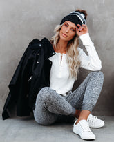 Gwen Cotton + Modal Thermal Henley Top - Off White Ins Street