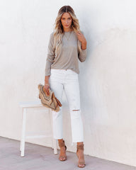 Horizon Long Sleeve Knit Top - Mocha Ins Street