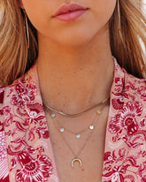 Horn Layered Herringbone Necklace Ins Street