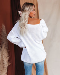 Just Enjoy Relaxed Knit Sweater - White Ins Street