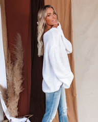 Just Enjoy Relaxed Knit Sweater - White Ins Street