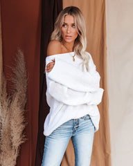 Just Enjoy Relaxed Knit Sweater - White Ins Street