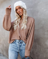 Kaitlynn Billowed Sleeve Knit Top - Latte Ins Street