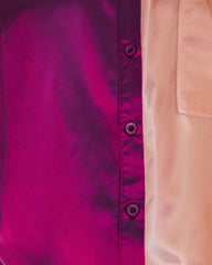 Kamia Satin Colorblock Button Down Blouse - Pink Purple - FINAL SALE Ins Street