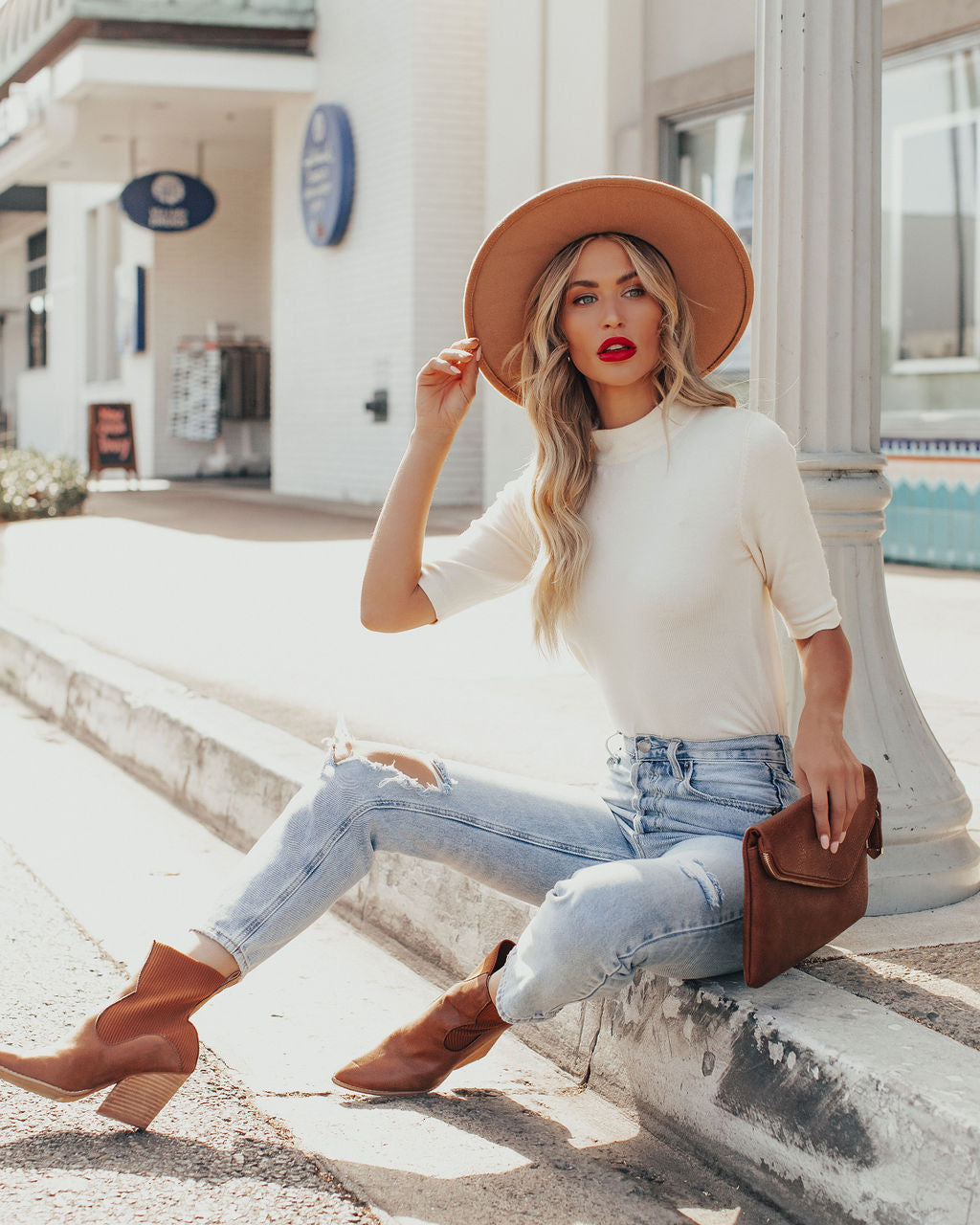 Kashmira Mock Neck Knit Top - Vanilla - FINAL SALE Ins Street