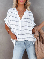 Thin V-Neck Pullover Shirt Loose Shirt Ins Street