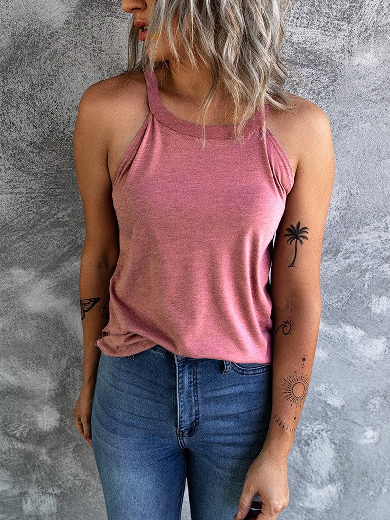 Women's Solid Color Vest Slim Bottoming Sleeveless Top Ins street
